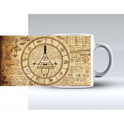 Бяла керамична чаша GRAVITY FALLS - illuminati